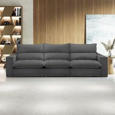 Sofá Retrátil e Reclinável Martinho 350cm Cinza