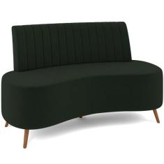 Sofá Chaise Living 2 Lugares 160cm Para Sala Cayman K01 Veludo Verde -