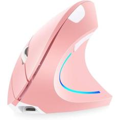 Mouse Vertical S/Fio (wireless E Bluetooth) 2400dpi Ka-6660 (Rosa)