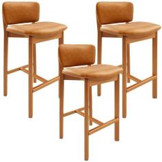 Kit 03 Banquetas Alta Para Cozinha Sala de Jantar Bar Dara L02 materia