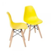 Kit 2 Cadeiras Eames Dkr Base Madeira - Yescasa