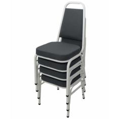 Kit com 4 Cadeiras Empilháveis Linha Hotel Plus Cinza