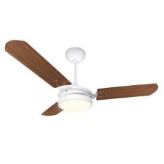 Ventilador de Teto Valen com Led 18W Branco Quente Ventex Branco/Mogno