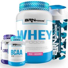 Kit Whey Foods 900g + BCAA 100g + PREMIUM Creatine Foods 100g + Coquet