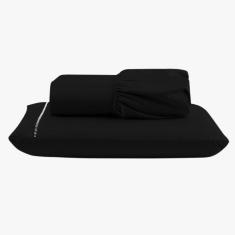 Jogo De Lençol Peletizado 400 Fios Solteiro 2 Peças Casa - Hotel - Pousada Barato - Preto