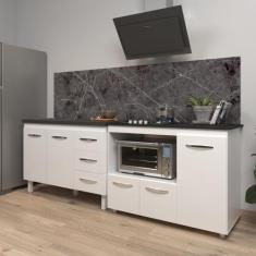 Armário Cozinha Balcão Gabinete de Pia 120 cm Bruna e Balcão Alana par