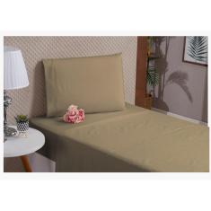 Jogo De Lençol Cima E Baixo Algodão 3 Peças Solteiro Cinza