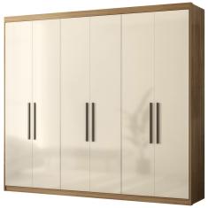 Guarda Roupa Casal MDF 06 Portas 62080 Amendola Off White Demobile