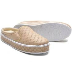 Mule Feminino Babuche Feminino Tenis Gts Babuche Lancamento 2022, Bege