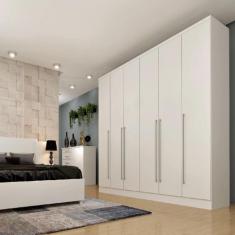 Guarda Roupa Sevilla Casal 6 Portas 8 Gavetas Tcil Móveis, Branco