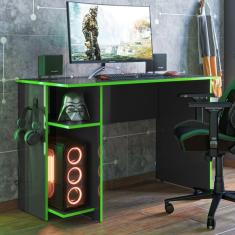 Mesa Gamer Com Suporte De Fone Zalie Preto Verde