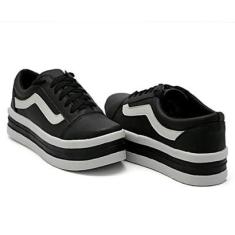 Tenis Moda Fashion Feminino com Cadarço e Sola Leve Estilo e Conforto Mulher Casual-Feminino