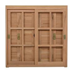 Janela Pantográfica Quadriculada JE121 Esel 120cmx120cmx14cm Marroml