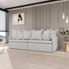 Sofá Retrátil e Reclinável 4 Lugares 260cm Dália Cabecasa Madeiramadeira Mescla Prata