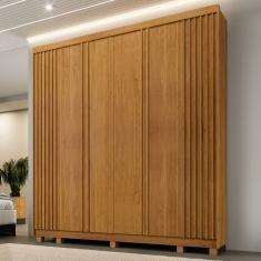 Guarda-Roupa Casal Monte Rei 6 Portas 6 Gavetas Ripado Cinamomo - Panorama Móveis