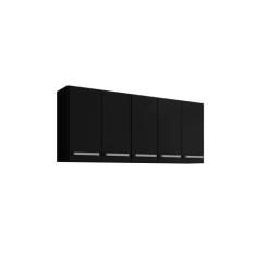 Armario Aereo Suspenso de Cozinha Santorini Preto Brienza Movelaria - 