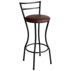 Banqueta Alta Home Em Aço Carbono Tabaco