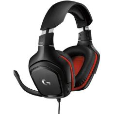 Headset Gamer Logitech G332 Preto e vermelho