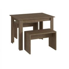 Conjunto Mesa Fixa 2 Bancos de 2 Lugares Móveis Canção - Moveis Canção