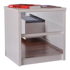 Mesa de Cabeceira Espelhada 2 Gavetas Blank F04 Branco - Mpozenato, Br