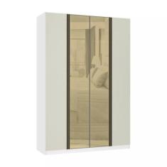 Guarda Roupa 4 Portas 3 Gavetas 159,2 cm com Vidro Reflecta Bronze Pri