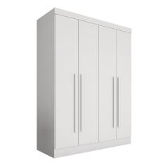 Guarda Roupa 4 Portas Solteiro Mayra Branco - Móveis Arapongas