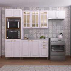 Cozinha Completa Firenze 12 Portas 2 Gavetas com Vidro 6171.132 Branco - Indekes