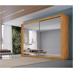 Guarda Roupa Casal Espelhado 2 Portas 4 Gavetas - Creta-Peroba - Móvei