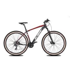  Bicicleta Aro 29 Ksw Xlt 27v Freio Hidráulico K7 Garfo com Trava Pneu com Faixa Bege - Preto\Vermelho\Branco