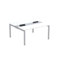 Mesa Plataforma Dupla com Pé de Aço para Coworking 150X140/2P PDC15/14/2P Branco/Cinza