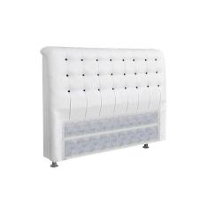 Painel De Cama Box Estofada Queen Queen Dama Plus Courano Branco-preto - Simbal