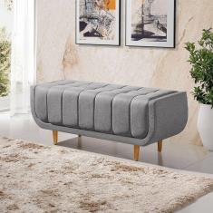 Recamier Alemanha 1,30M com Base Madeira Linho Sofatec