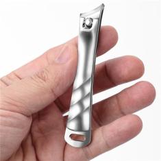 Cortador de unhas diagonal grande, conjunto de cortadores de unhas com grande abertura, pacote único, ferramentas de pedicure, prata