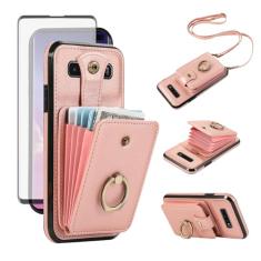 Asuwish Capa de celular para Samsung Galaxy S10 Plus carteira com protetor de tela e alça transversal anel suporte RFID suporte para cartão de crédito S10+ S10plus 10S Edge S 10 10 plus mulheres