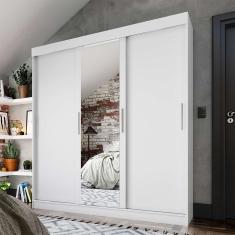 Guarda-Roupa Casal com Espelho Paris 3 pt 2 gv Branco