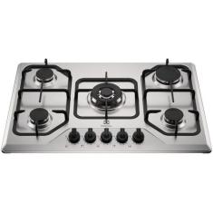 Cooktop Electrolux 5 Bocas Experience Inox Grades Duplas Ferro Fundido
