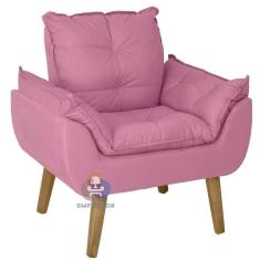 Poltrona Opala Suede Rosê
