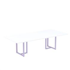 Mesa de Reunião Retangular 200x90cm Mr2000p25tub Branco/Lilás
