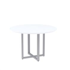 Mesa de Reunião Redonda 100cm Mrr1100p25tub Branco/Cinza