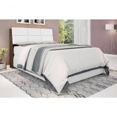 Cabeceira Box Queen 1,58 Isis Malbec Com Painel Class Branco - Framar Móveis