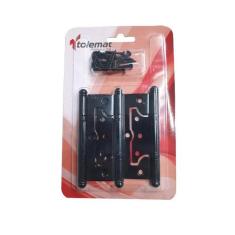 03 Dobradiça Porta Sobrepor Sem Rebaixo Aço Preto