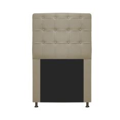 Cabeceira Estofada Dama 90cm Solteiro Botonê Corano Bege