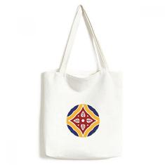 Bolsa de lona com estampa decorativa estilo Talavera bolsa de compras casual