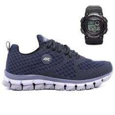 Tênis Masculino Para Academia Sola Reta Com Relógio Digital-Feminino