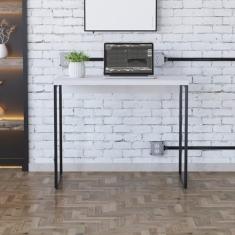 Escrivaninha Estilo Industrial 90cm Dynamica Yescasa Branco Chess/Preta