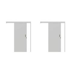 Kit com 2 Portas de Correr Madeira 215x80cm Sobrepor Reversível Melamínico Branco