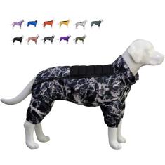 Casaco quente para cães, com 4 pernas, coberto, impermeável, à prova de vento, refletivo, quente, para cães, com zíper, ajustável, para cães pequenos, médios e grandes, preto M