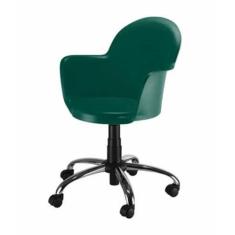 Cadeira Giratória Base Cromada Linha Polipropileno Moon Verde - Design