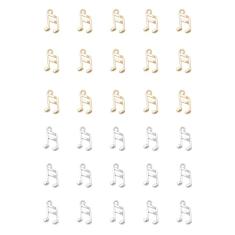 Ruwado 50 pingentes musicais 1,5 x 0,9 cm de metal pequenos vintage elegantes pingentes para fazer joias faça você mesmo, encontrar amantes de música, scrapbooking, enfeites de Natal, One size, Metal,
