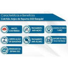 Cama Box Solteiro: Colchão Espuma Anjos Ezequiel + Base Crc Suede Clean(88x188)